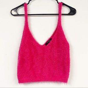 Pink Fuzzy Cropped Tank